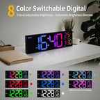HAITANG 8 Colors Digital Wall Clock, 16.2" Large Digital Clock - Image 4