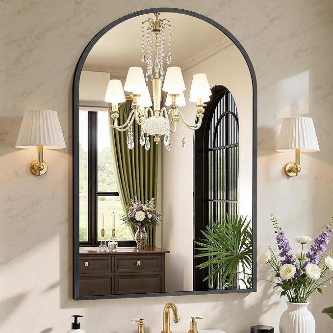 NEWBULIG 26X38 Inch Arched Bathroom Mirror - Image 2