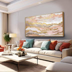 YJYart Canvas Wall Art Gold Living Room Decor Pink Canvas Art Room Decor - Image 6