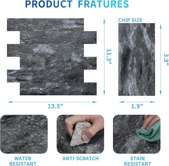 Art3d 10-Sheet Peel and Stick Backsplash PVC Wall Tile, Stickon Tile - Image 4