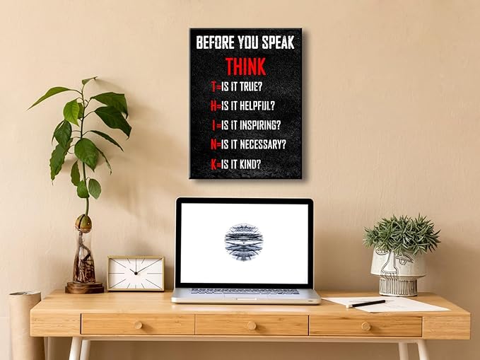 Pyradecor Motivational Think Before You Speak Classroom Positive Quotes - Image 4