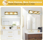 360° Rotate LED Bathroom Vanity Light Fixtures, 1300LM Acrylic Gold Vanity - Image 7