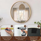 NEWBULIG 30 Inch Round Wall Mirror, Bathroom Mirror - Image 7