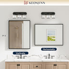 Keonjinn 40 x 30 Inch Black Bathroom Mirrors - Image 5