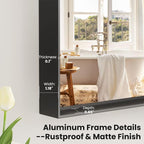 LOAAO Black Bathroom Mirror 28"X36" - Image 5