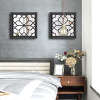 Wocred 2 PCS Square Wall Mirror, Gorgeous Rustic Farmhouse Accent Mirror - Image 3