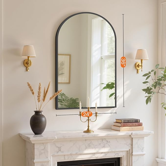 NEWBULIG 24X36 Inch Arched Bathroom Mirror - Image 5