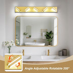 Modern LED Bathroom Lights Fixtures 5-Light, Metal Gold Acrylic Wall Lighting - Image 2