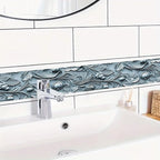 HOMETITUTE Wallpaper Border Peel and Stick Wall Border Ice Blue Fold Texture - Image 2