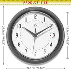 Infinity Instruments LTD. Retro Round Aluminum Wall Clock, Oyster Grey - Image 7