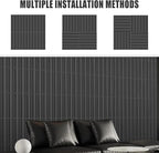 20 Pack 3D PVC Fluted Slat Wall Panels 12x12 Inch Covers 20 Sq.Ft Black - Image 3