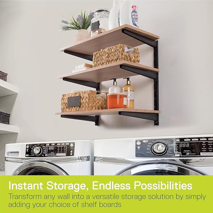 Minimalistic Black Shelf Brackets by Delta Cycle, Holds Up to 480 lbs, Modern - Image 5