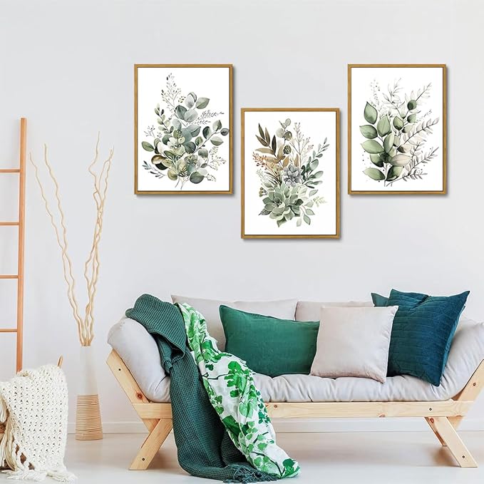 Bwodke Botanical Wall Art Plant Floral Watercolor Poster Canvas Prints Set of 3 - Image 8