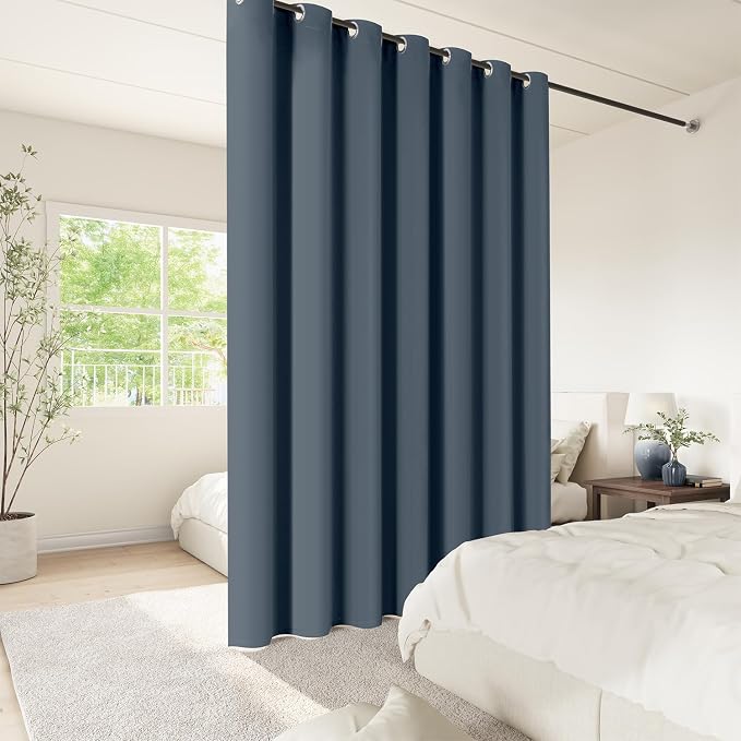 ChrisDowa Room Divider Curtain 96 Inches Long, Wide Blackout Sliding Door - Image 2