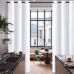 RYB HOME White Curtains 108 inches Long Room Darkening Room Seperating Divider - Image 2