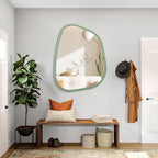 Asymmetrical Mirror for Wall Irregular Accent Wood Frame Modern Unique Wall - Image 5