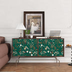Laatse Dark Floral Wallpaper Peel and Stick 17.5in x393in Vintage Green Gold - Image 4