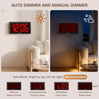 Soobest 9.5 Inch Large Digital Wall Clock Battery Operated, Auto & Manual - Image 5