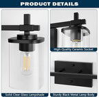 2-Lights Bathroom Vanity Lights, Matte Black Vanity Light Fixtures Over Mirror - Image 3