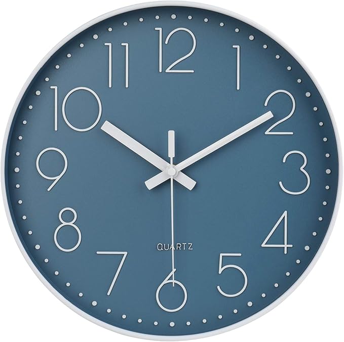 jomparis 13 1/2 Inches Blue Wall Clock Modern Style Indoor Outdoor Decor Clocks by JOMPARIS