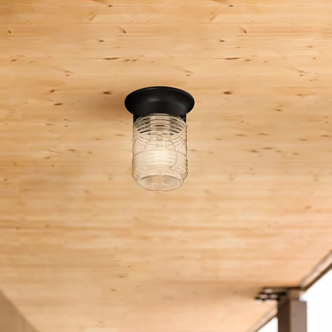 Design House 2-Pack Jelly Jar 1-Light Indoor/Outdoor Flush Mount Ceiling Light - Image 9