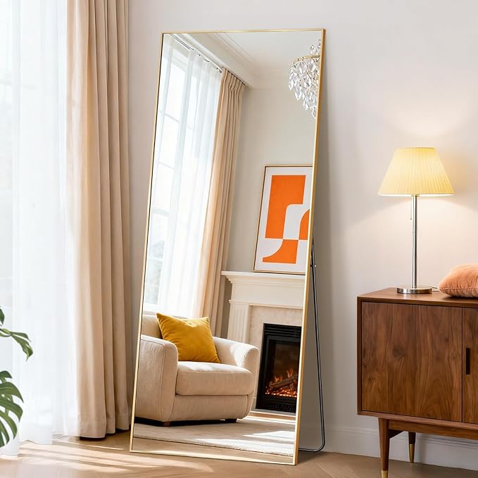 DUMOS Full Length Mirror with Stand, Standing Full Body Mirror with - Image 7