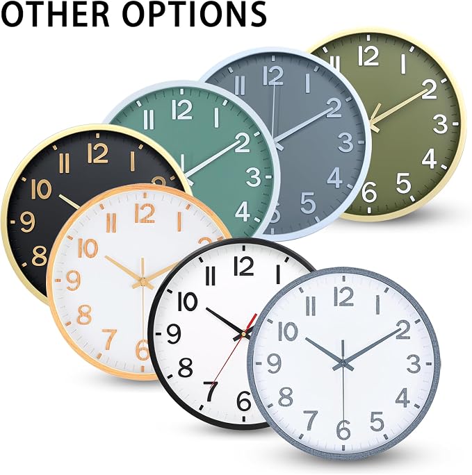 Wall Clocks Battery Operated 10 inch Modern Wall Clock, Silent Non Ticking Wall - Image 8