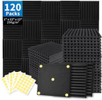 Focusound 120 Pack Acoustic Foam Panels 1" x 12" x 12" Sound Proof Foam Panels by Focusound