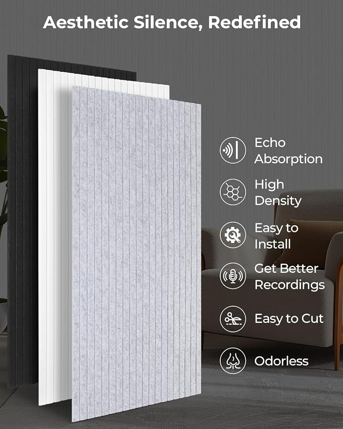 SODOCT 12 Pack Large Acoustic Panels, 47.2" X 23.6" X 0.4" Sound Proof Panels - Image 4