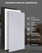 SODOCT 12 Pack Large Acoustic Panels, 47.2" X 23.6" X 0.4" Sound Proof Panels - Image 4