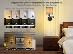 Plug in Wall Sconces with Remote Control, Dimming 10%-100% & Adjustable Colors - Image 2