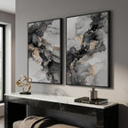 Framed Abstract Black and Gold Wall Art - Image 4