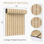 VEELIKE 30''x118'' Large Roll Wood Slat Wall Panel Peel and Stick Light Oak - Image 8