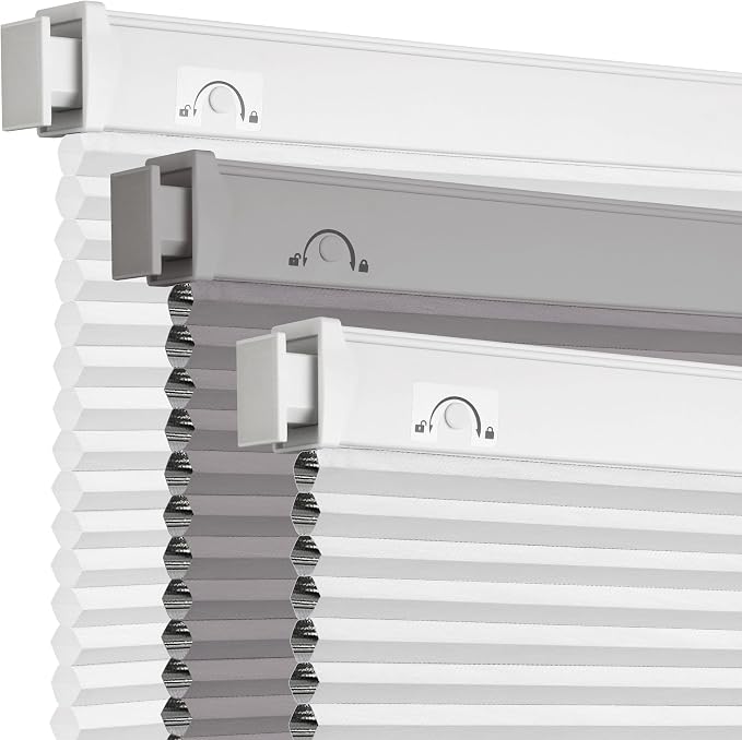 Grandekor No Drill No Tools Cordless Cellular Shades, 31.5" W x 64" H, UV by Grandekor
