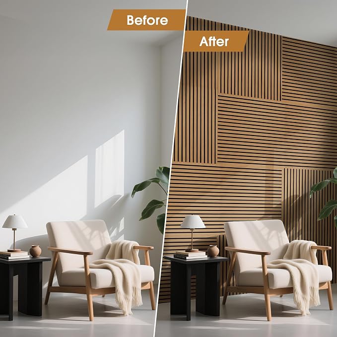 Acoustic Wood Wall Panels 2 Pack 47.6" x 23.6", Sound Proof Wooden Paneling - Image 6