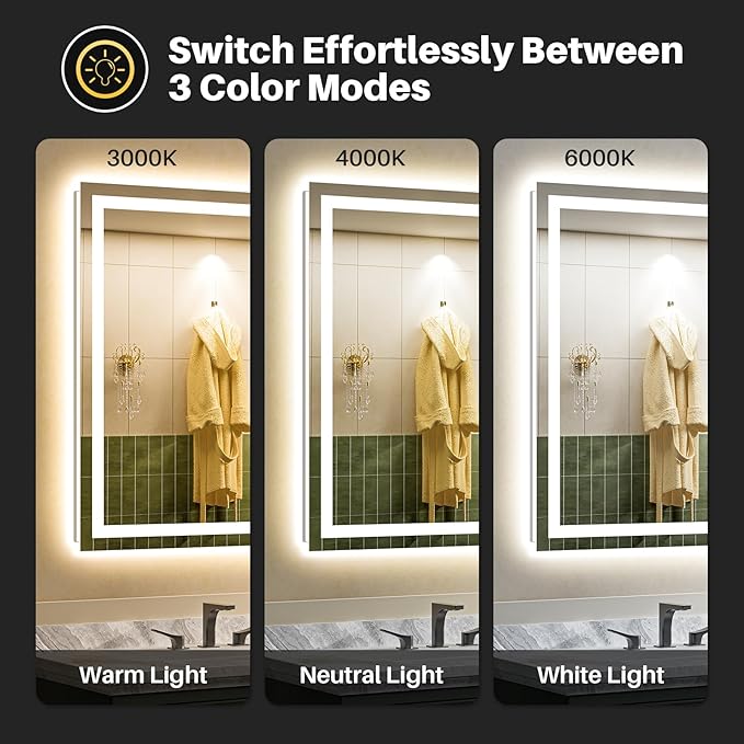 Briivue 68x40 Inch LED Bathroom Mirror - Image 5