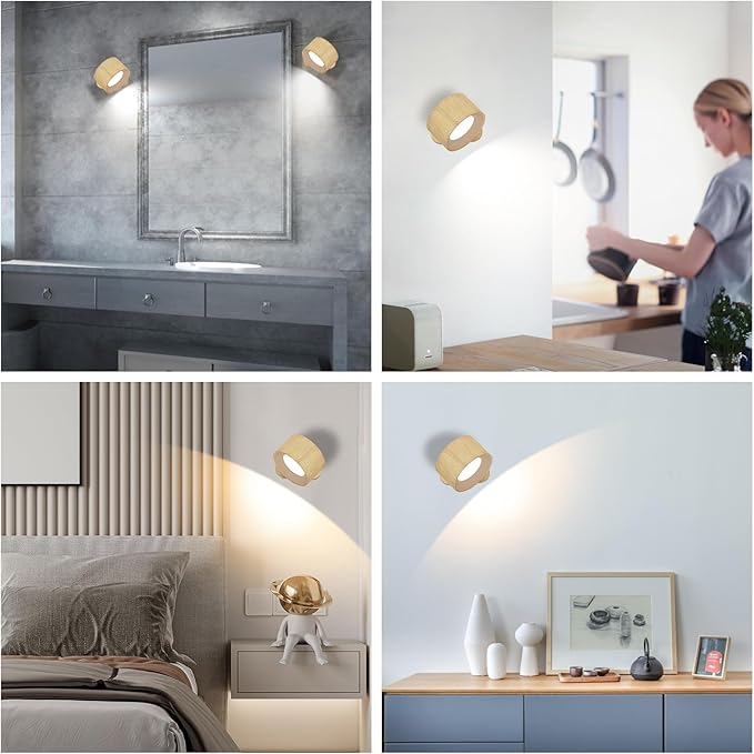 AKSDA Battery Operated Wall Light, LED Wall Sconce - Image 5