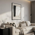 Framed Modern Black and White Neutral Abstract Wall Art, Minimalist Abstract - Image 3
