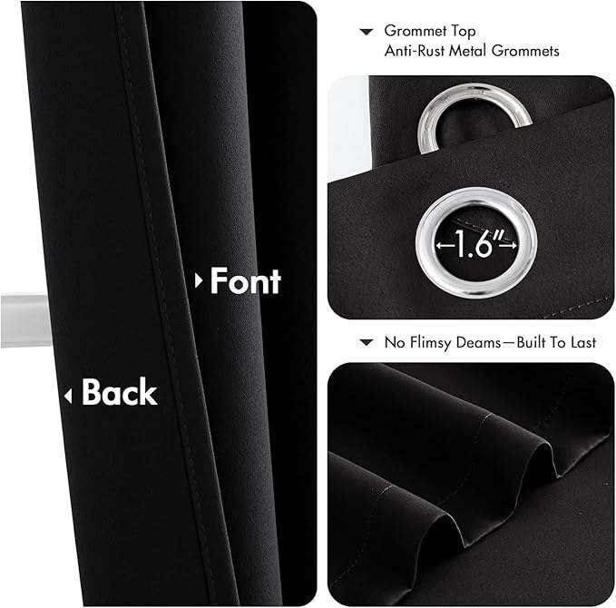MIULEE Blackout Curtains for Bedroom Living Room 2 Panels, Thermal Insulated - Image 4