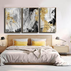 YJYart Gold Wall Art Abstract Wall Art Living Room Decor Black and White Canvas - Image 4
