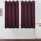 LEMOMO Blackout Curtains 52 x 45 inch/Burgundy Red Curtains Set of 2 by Lemomo
