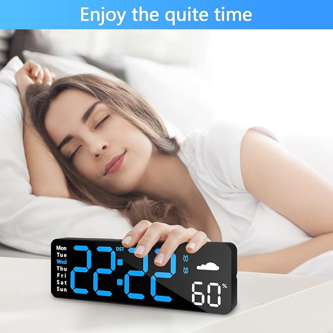 Digital Wall Clock with Remote Control, Large Display Plug in LED Digital Alarm - Image 7