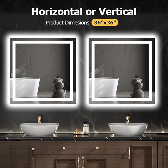Hivone 36X36 LED Bathroom Mirror - Image 5