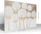 JolyWell Large hand painted wall art White Hydrangea Canvas Wall decor - Image 4