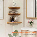 Gieanoo Corner Floating Shelf 9inch Solid Oak Wood Floating Corner Shelf - Image 3