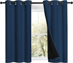 NICETOWN Moroccan Blue 100% Blackout Curtains 45 inches Long, Thermal Insulated by NICETOWN