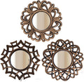 Retro Gold Mirrors for Wall Pack of 3. Geometric Lines Round Mirrors. More by MCCxxii