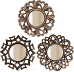 Retro Gold Mirrors for Wall Pack of 3. Geometric Lines Round Mirrors. More by MCCxxii