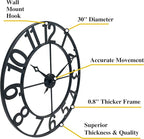 CLXEAST 30 Inch Wall Clocks for Living Room Decor, Oversized Large Black Metal - Image 2