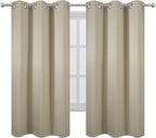 LEMOMO Beige Thermal Blackout Curtains/42 x 63 Inch/Set of 2 Panels Room - Image 2